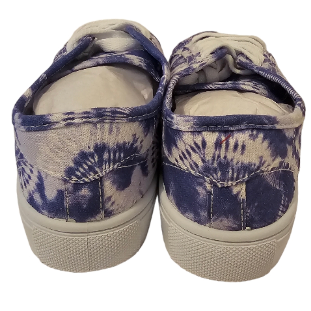 Blue and White ASOS Design Women's Dizzy Heart Tie Dye Lace Up Sneakers - Picture 6 of 14